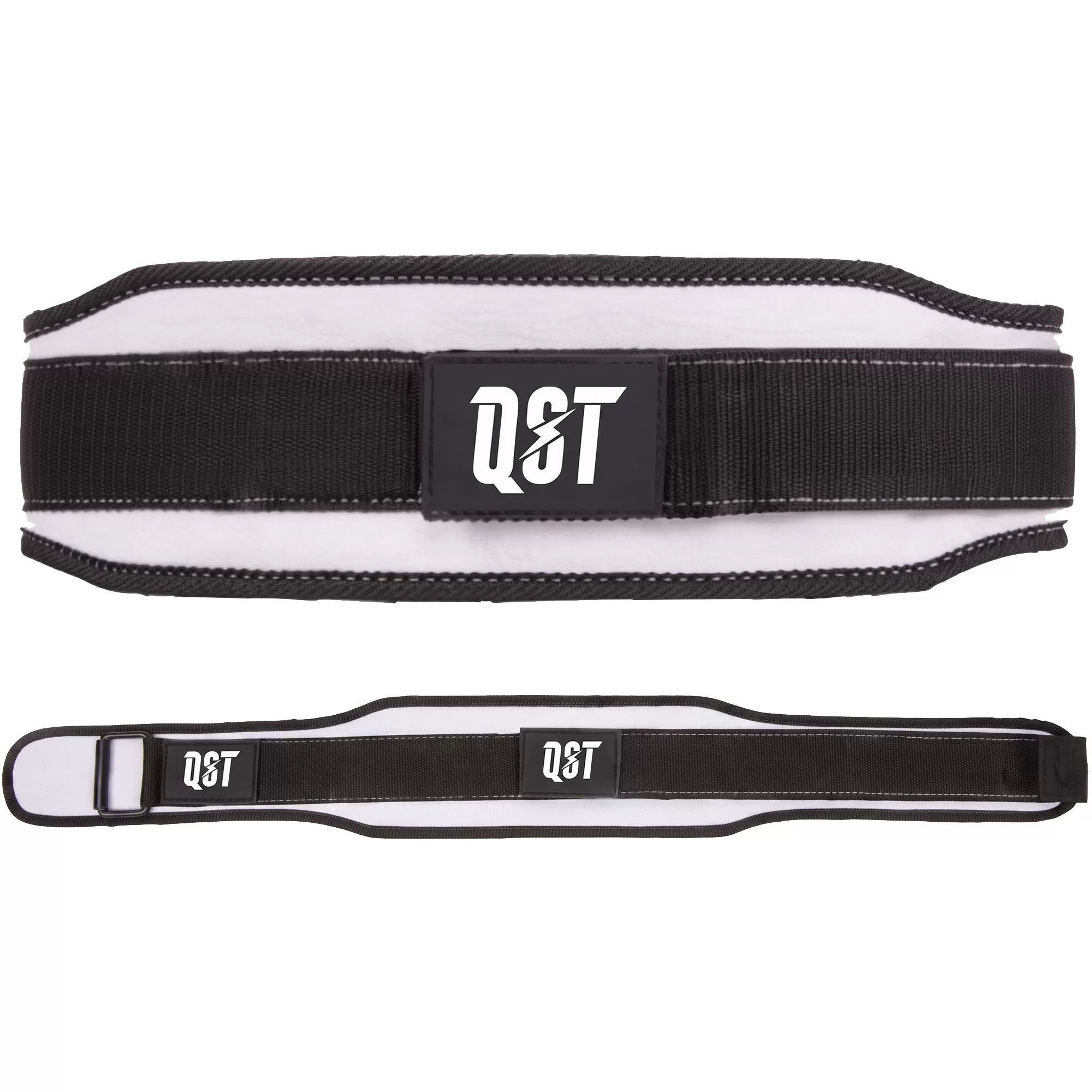 Nylon Lifting Belt White and Black Gym belt weight lifting belt Quick locking lifting belt