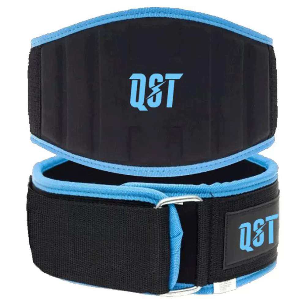 Black and Sky Blue Nylon Weightlifting Belt Weight Training Belt Back support Fitness Belt Quick locking lifting belt