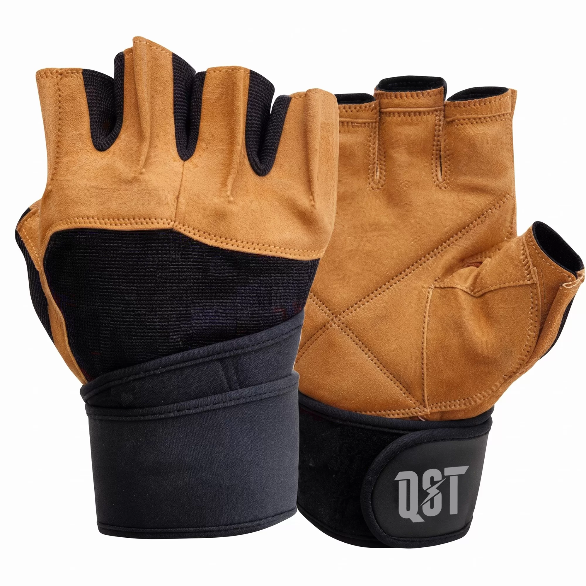 QST-3718.webp Pro Tan Suede Men's Weightlifting Gloves - Image 1