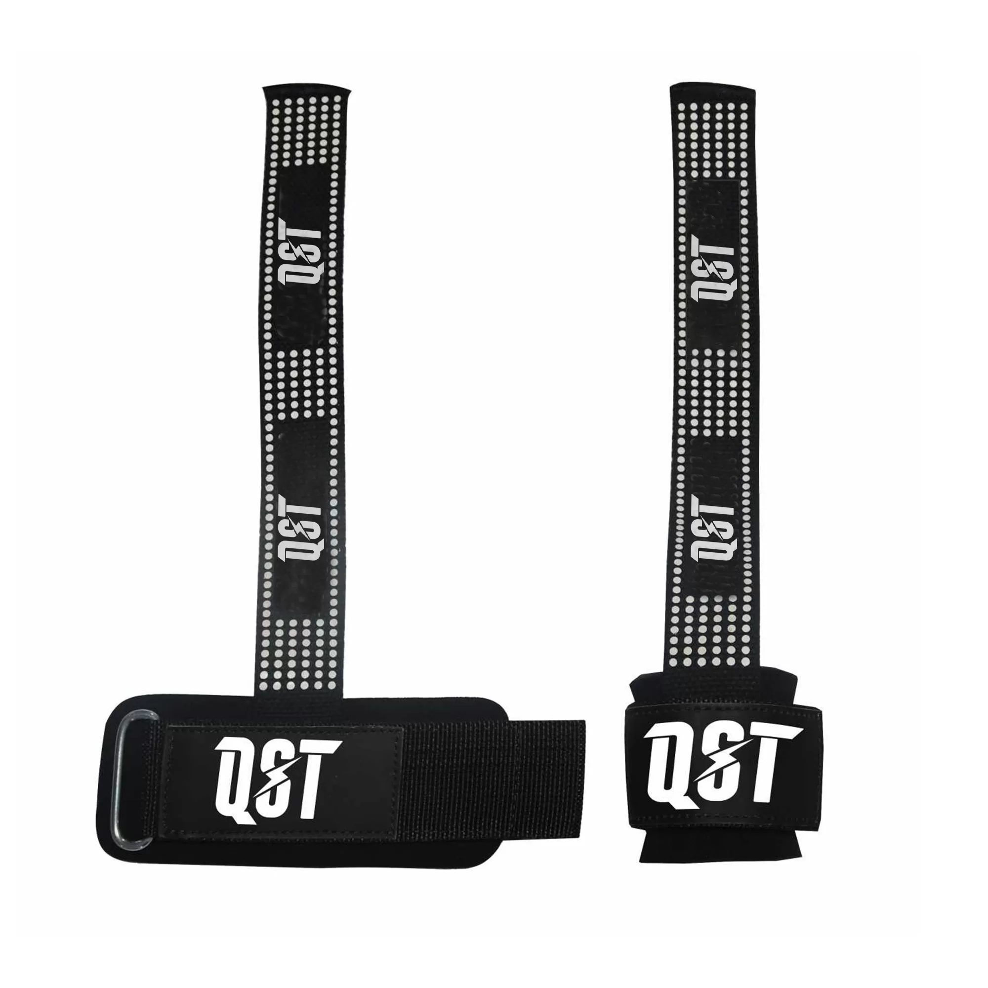 Untitled-5-3.webp Anti-Slip Gel Grip Dowel Lifting Straps Black & White - Image 1
