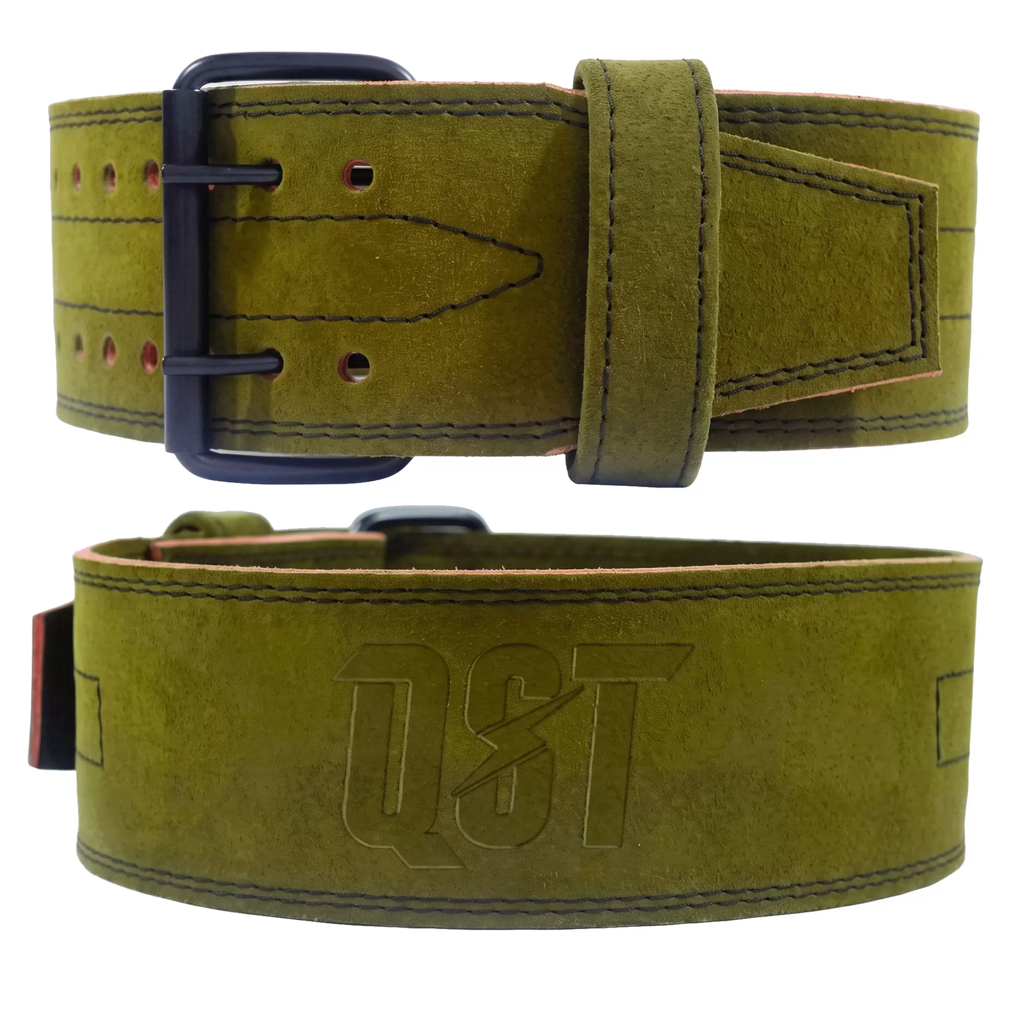 power-belt-12.webp Olive Green Double Prong Powerlifting Belt - Image 1